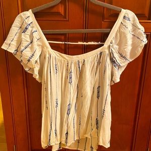 Lush Brand- blue & white top in size Large